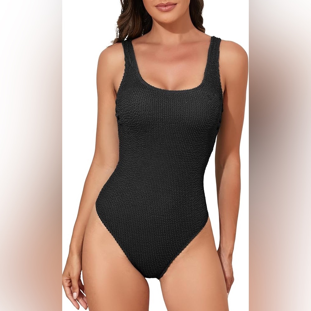 Slimming High Cut Ribbed Bathing Suit